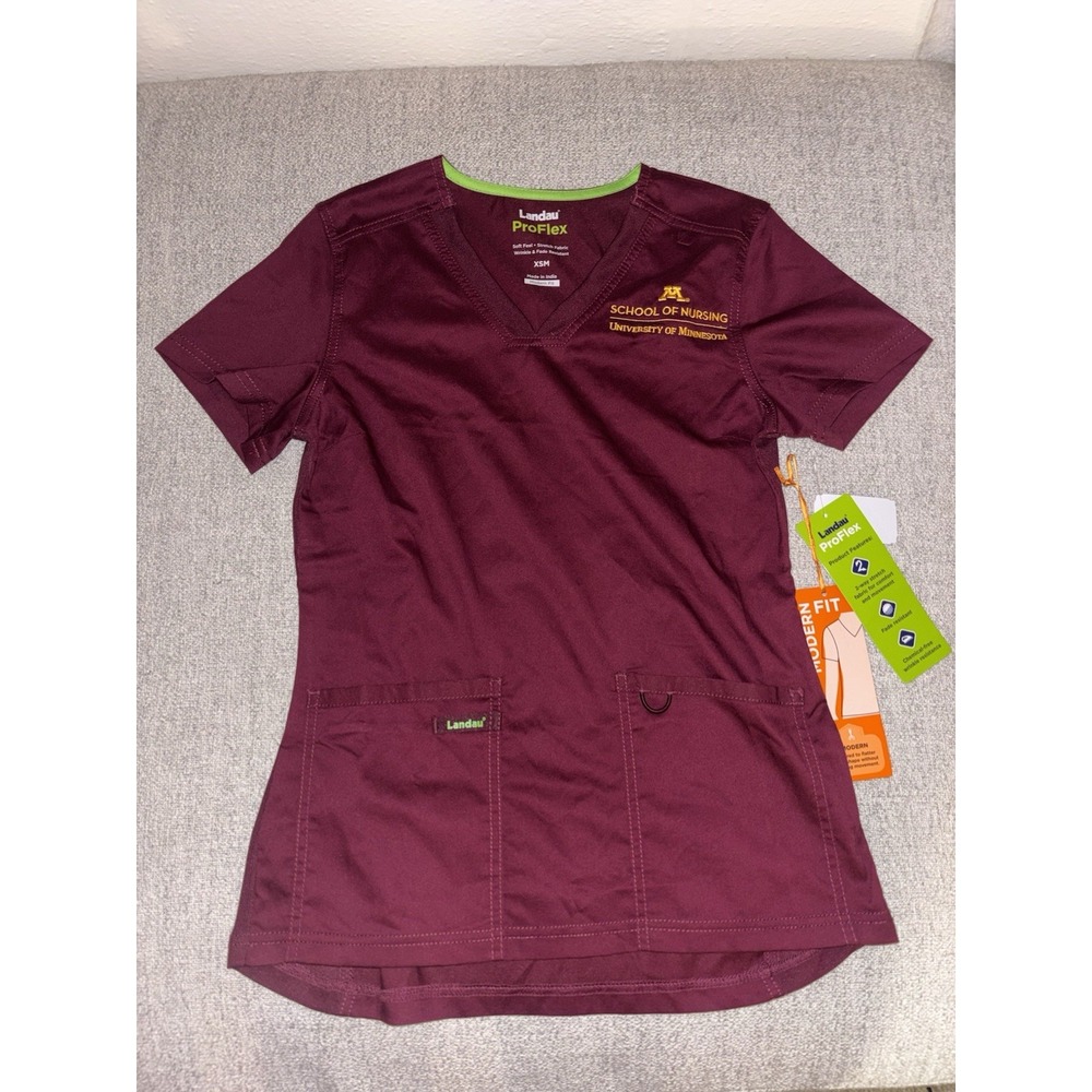 University Of Minnesota Scrub Top Landau ProFlex stretch Fade wrinkle resistance